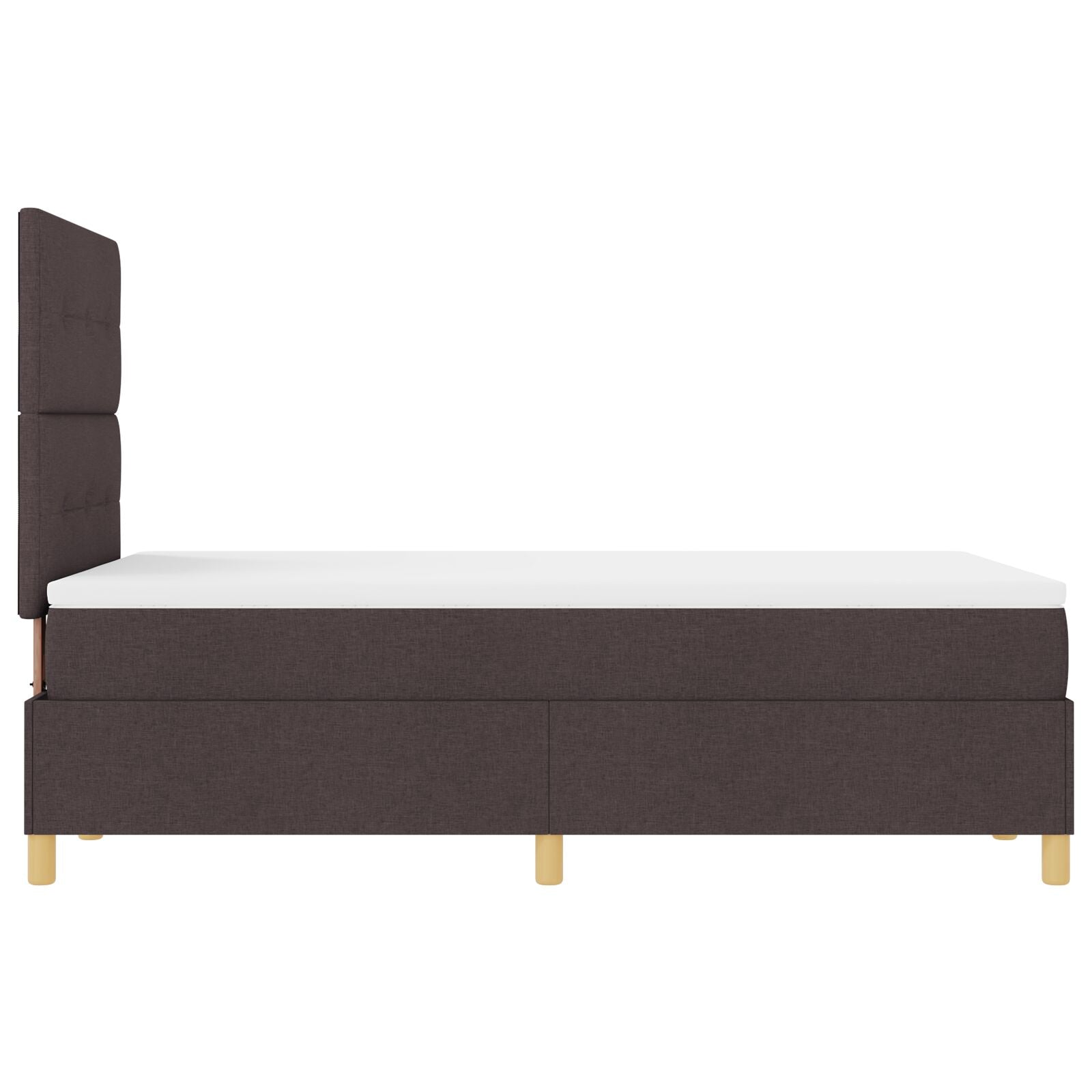 Seng ramme med madrass Mørk brun Stoff 120 x 200 cm Seng ramme