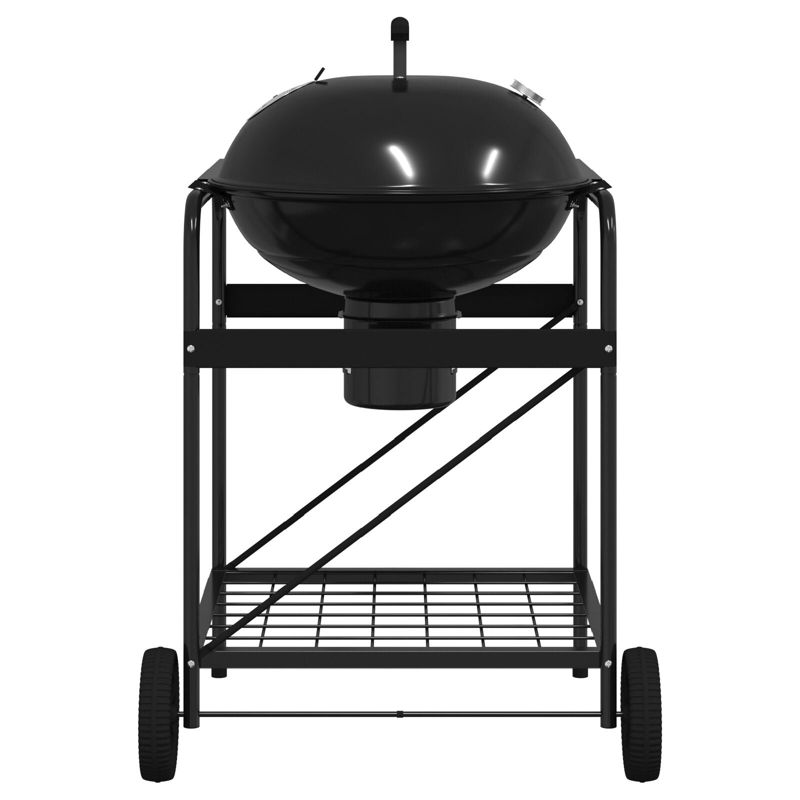 Gråkol Grillvogn med Lokk Svart 96x72x113 cm Metall