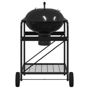 Gråkol Grillvogn med Lokk Svart 96x72x113 cm Metall