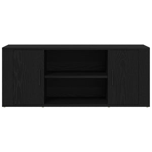 TV-benk Svart Eik 100x35x40 cm Konstruert Tre