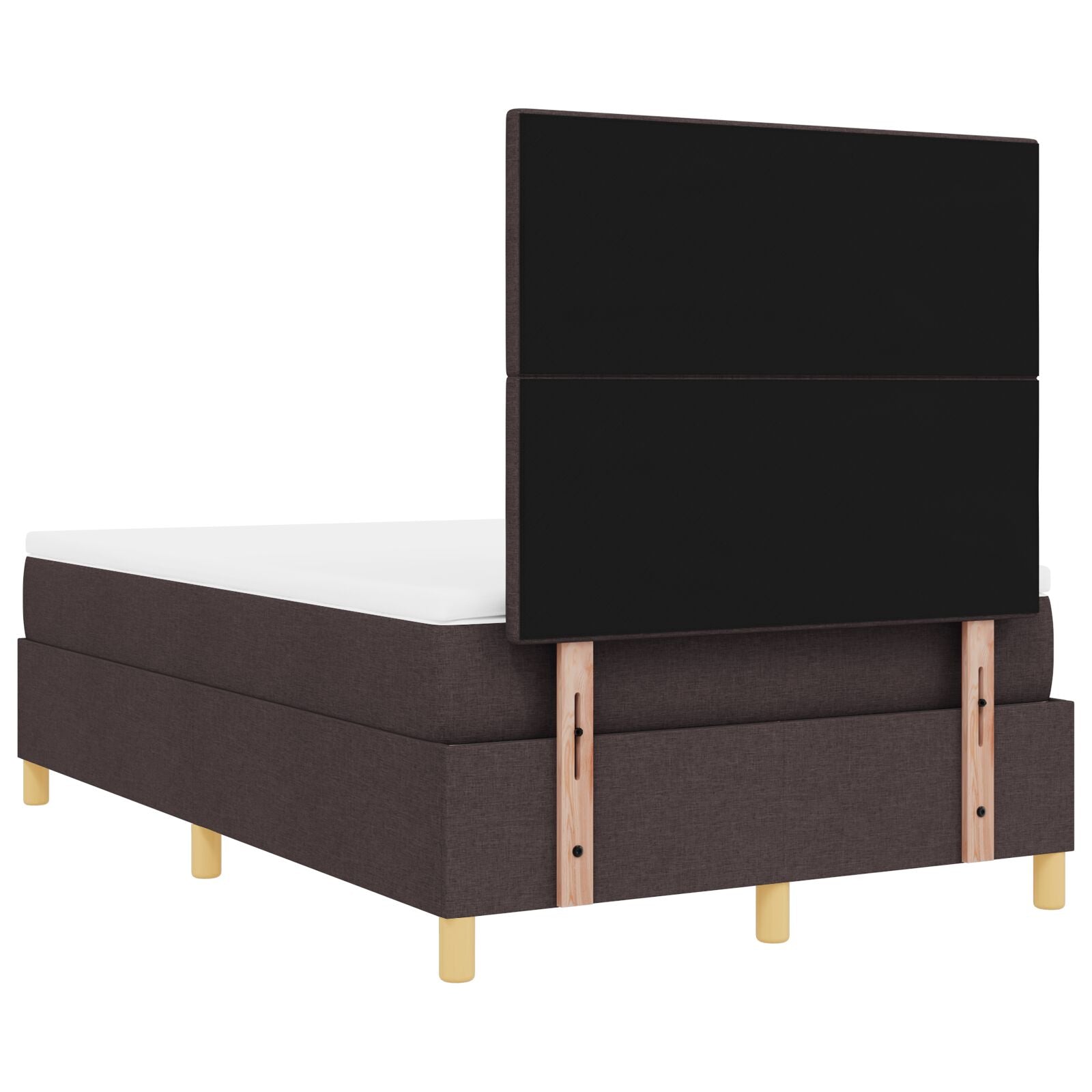 Seng ramme med madrass Mørk brun Stoff 120 x 200 cm Seng ramme