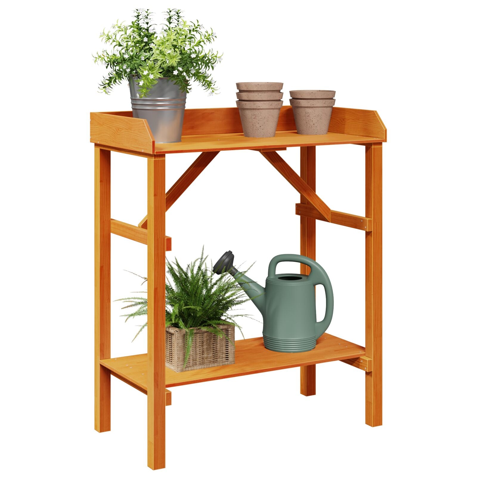 Hagepottebord Akasie 75x40x90 cm Massivt Tre Furu