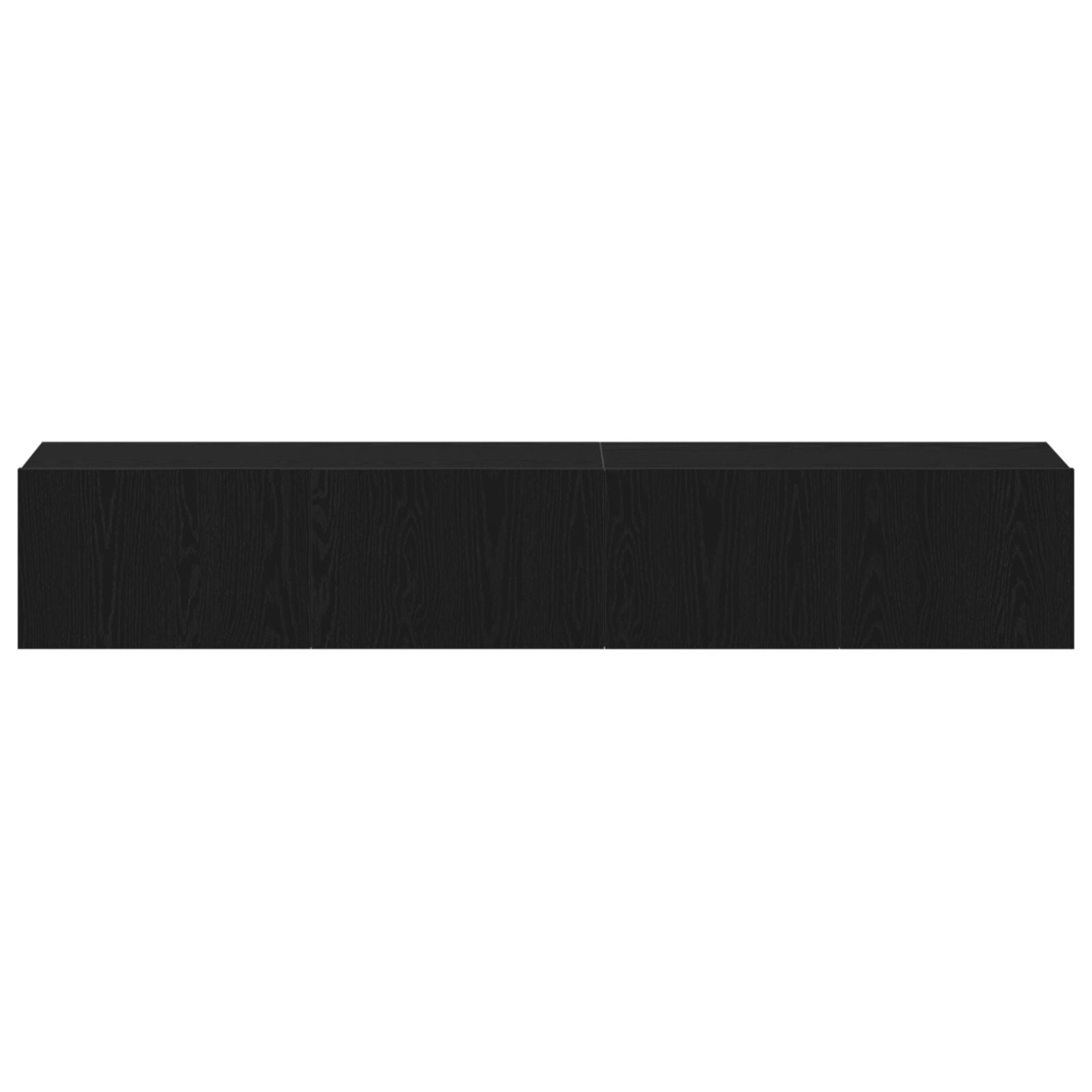 2-Piece TV Cabinet Set Black Engineered Wood