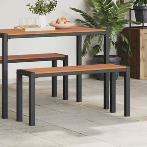 Garden Bench 100 cm in Steel and WPC - Brown and Black
