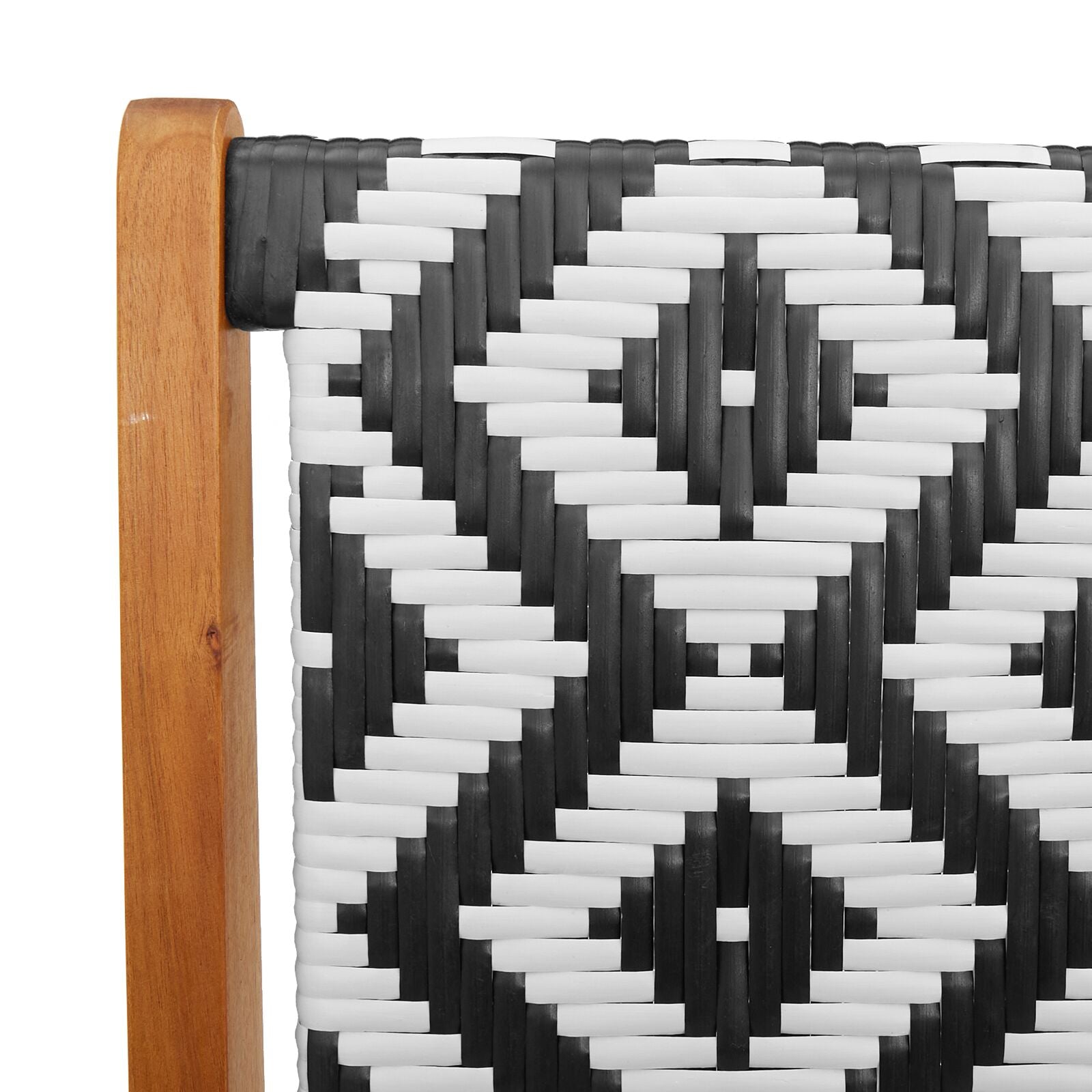 hagebenk svart og hvit 122x76x73,5 cm solid akasietre