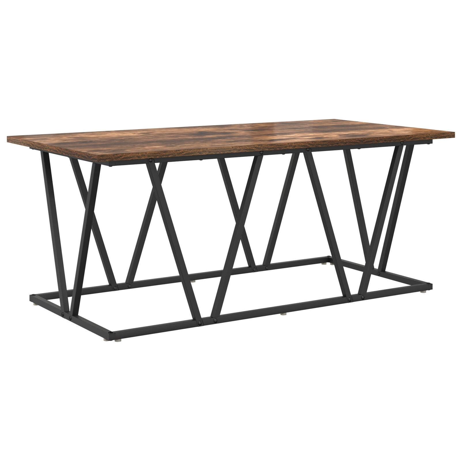 Kaffebord i røkt eik 100x50x40 cm laget av ingeniørtre og metall