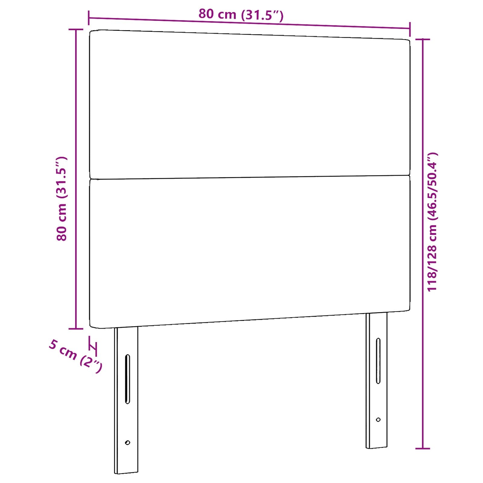 Sengegavl Enkel Design Krem 80 cm Cordfløyel