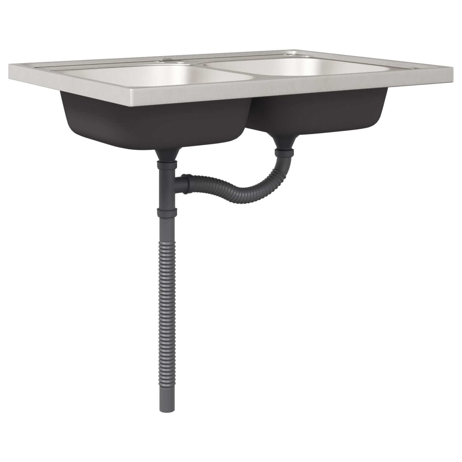 Bathroom cabinet ""Porto"" with sink, black, 80x46x84.5 cm, made of wood