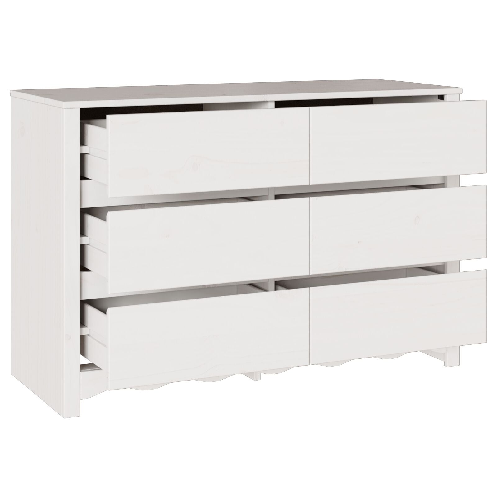 Kommode ""DRAMMEN"" Hvit 111x43x73,5 cm Solid Tre Furu
