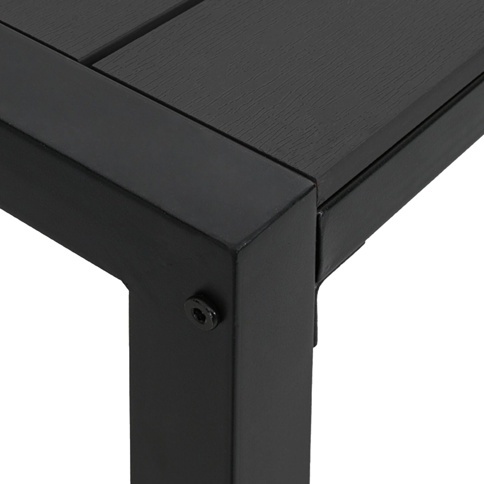 3-piece garden dining set in steel and WPC black