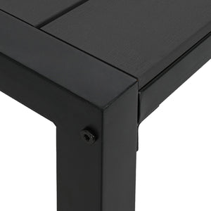 3-piece garden dining set in steel and WPC black