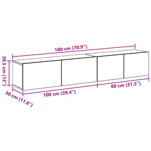 2-Piece TV Cabinet Set Black Engineered Wood