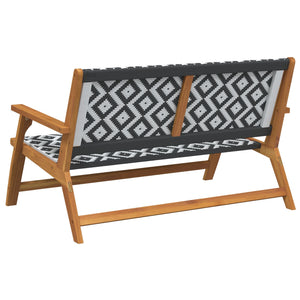 hagebenk svart og hvit 122x76x73,5 cm solid akasietre