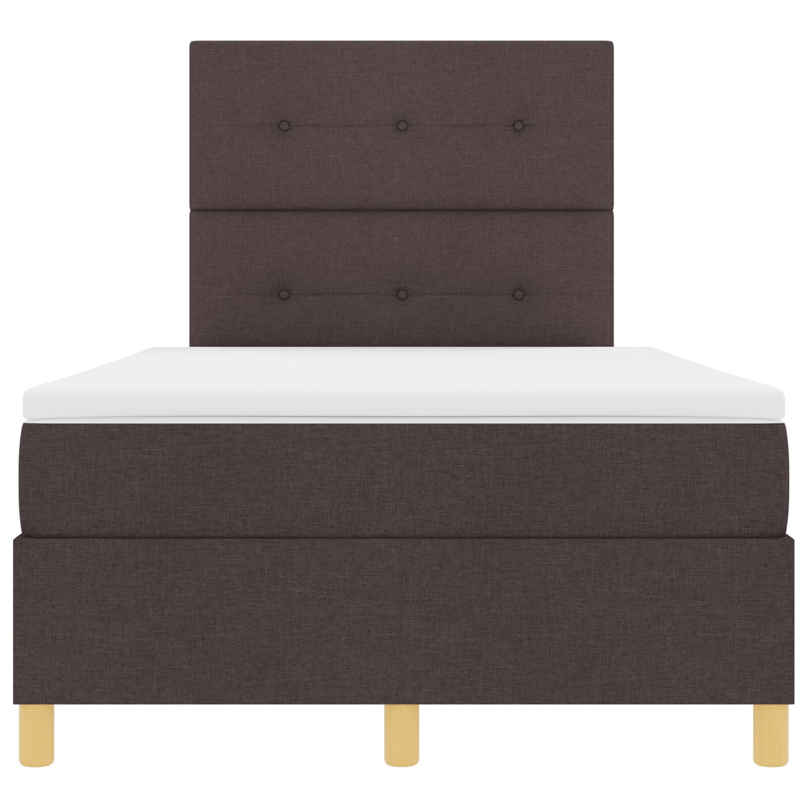 Seng ramme med madrass Mørk brun Stoff 120 x 200 cm Seng ramme