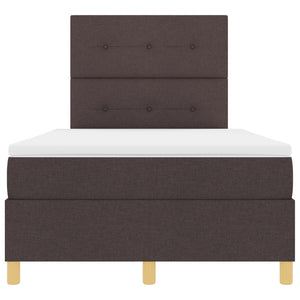 Seng ramme med madrass Mørk brun Stoff 120 x 200 cm Seng ramme