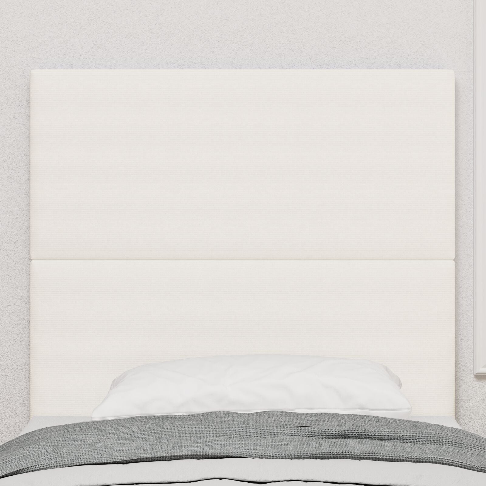 Sengegavl Enkel Design Krem 80 cm Cordfløyel
