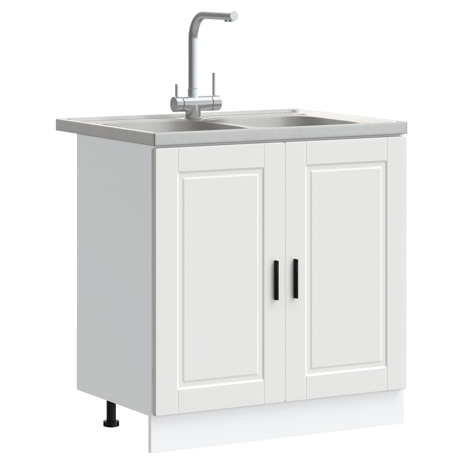 Base cabinet ""Porto"" with sink - White 80x46x84.5 cm - Made of wood