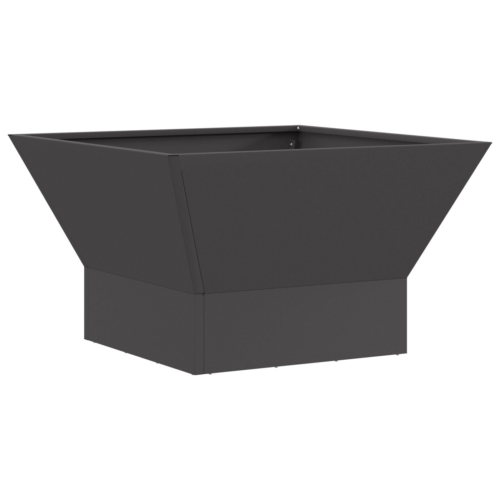 Ildplass Firkantet Svart 60x60x35 cm Stål