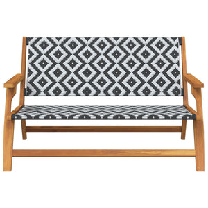 hagebenk svart og hvit 122x76x73,5 cm solid akasietre