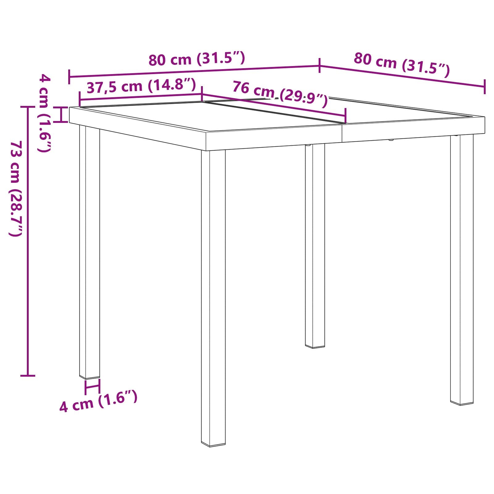 5-delt hagemøbelset Black Poly Rattan