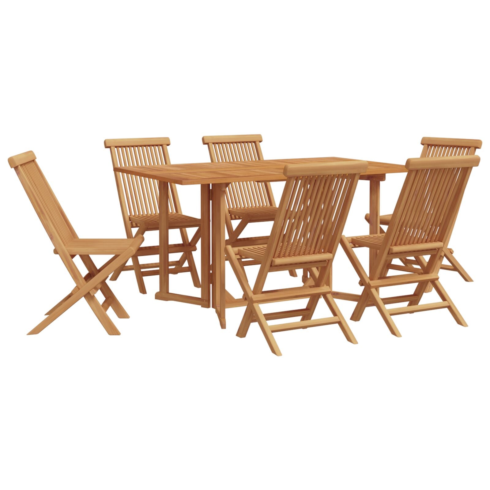 7-delt Hagemøbel i Solid Tre Teak